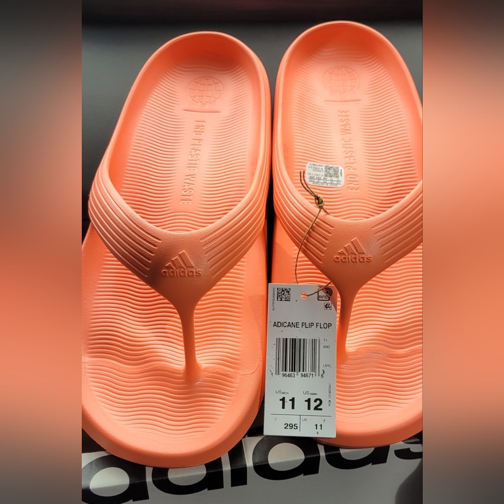 Adidas orange Flip Flops men11/women12